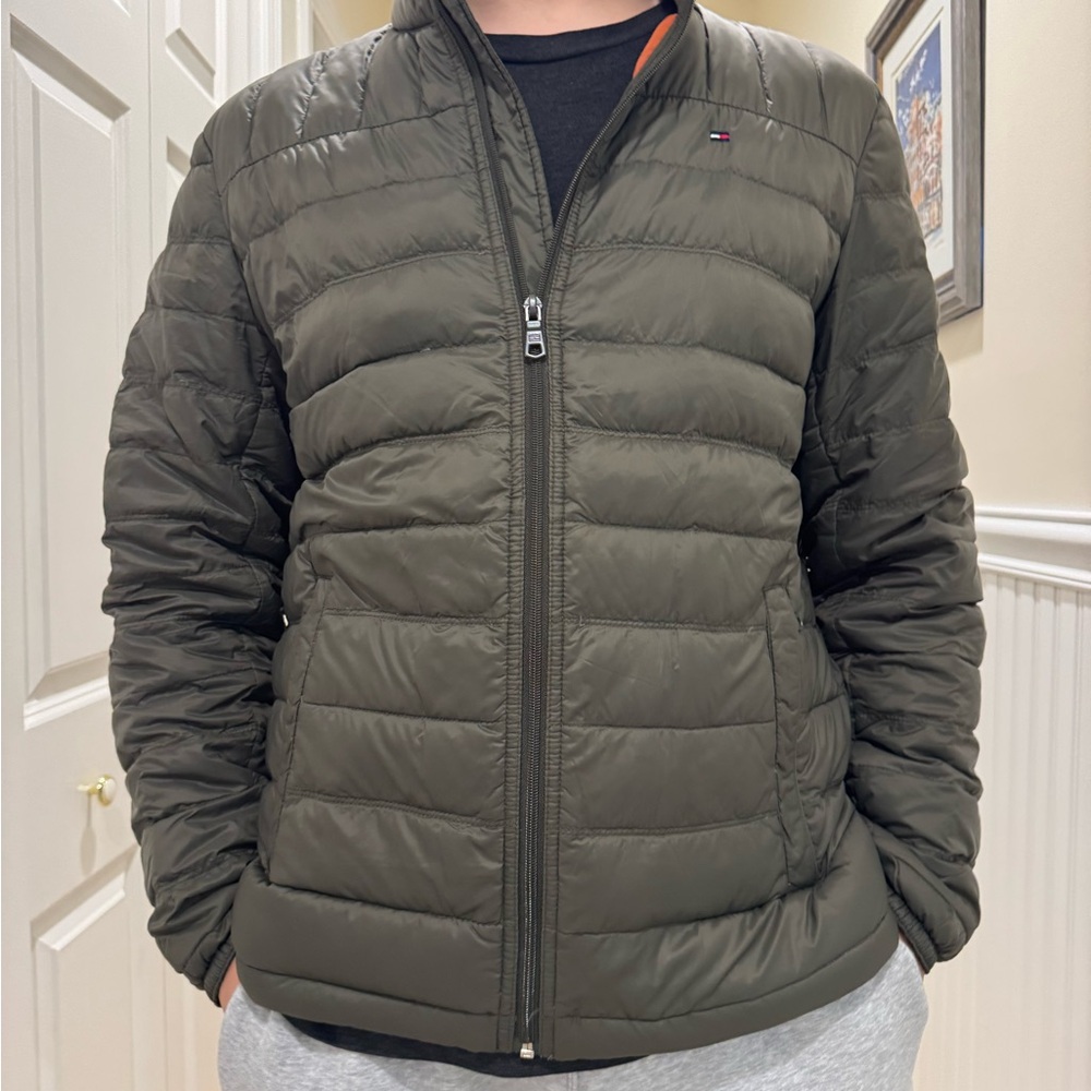 Tommy Hilfiger Women's Dark Green Puffer Coat